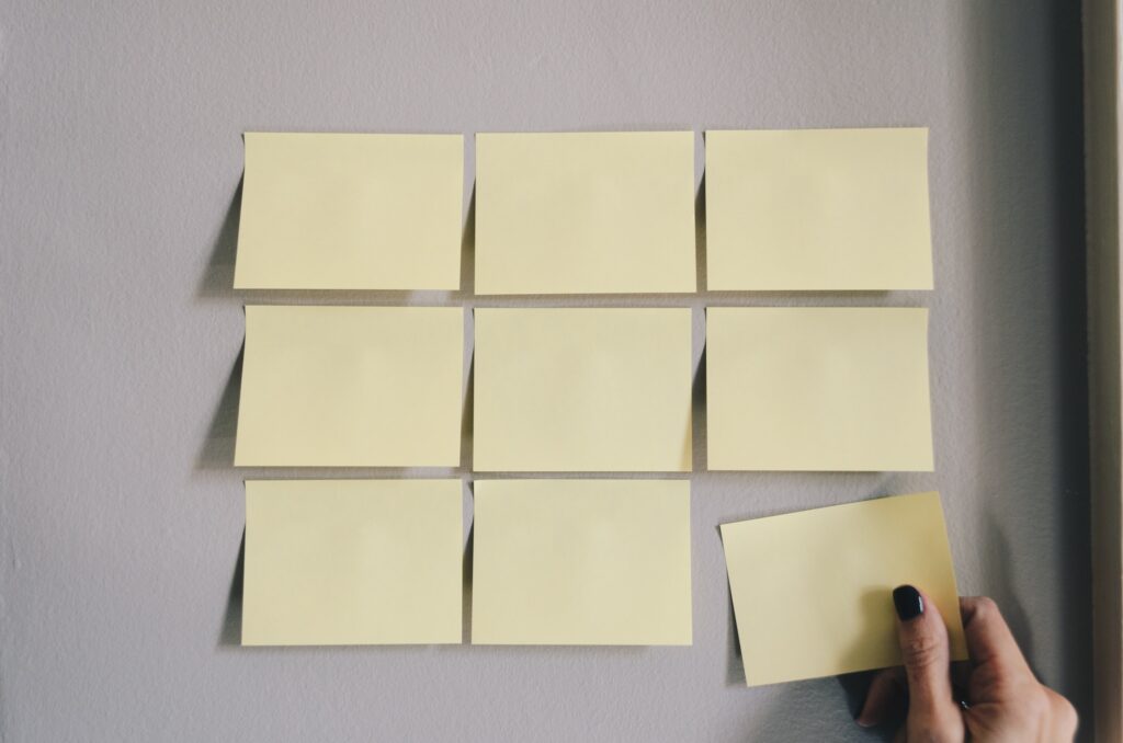 ideas and sticky notes